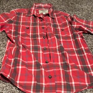 Stylish Red Plaid Button Down Shirt